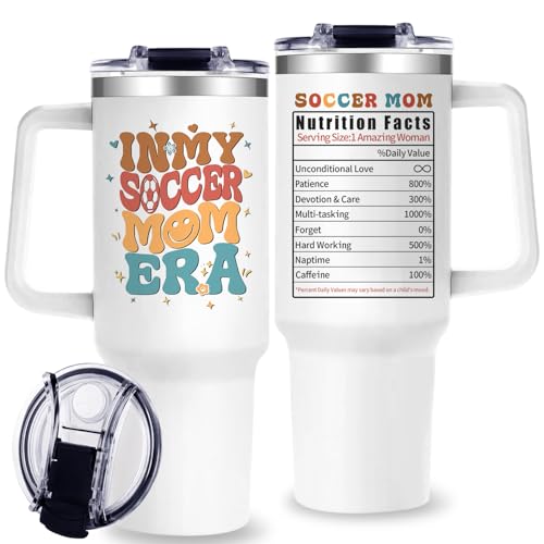 OneGemn Soccer Mom Tumbler with Handle,Soccer Mom Gifts - 40
