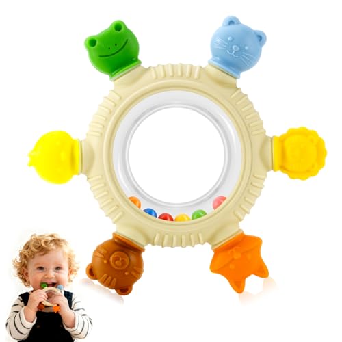 Baby Teething Toy for Babies 0-3-6-12,18 Months, BPA Free Silicone