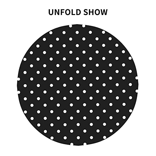 Teery-Yy Polka Dot Black And White Simple Pattern Round Tablecloth 60 Inches Resistant Wrinkle Washable Table Cloth Cover One Size #TOP2