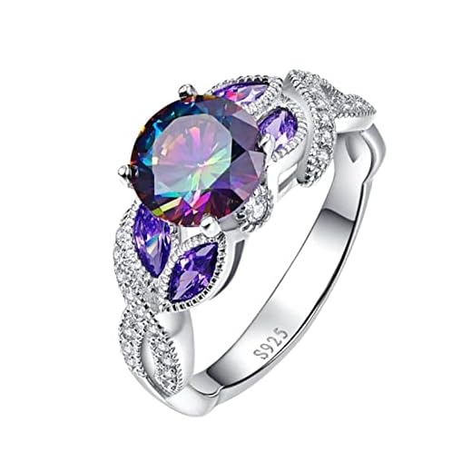 Propolis Ringblommor balsam färgglad oval zirkonia elegant strår ring safirsmycken ringar kvinnor mode full diamant zirkonringar för kvinnor storlek 6, 5cm (8er Set), Koppar, Ingen ädelsten