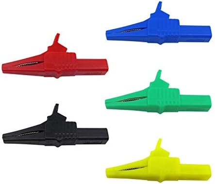 Insulative Full Protective Crocodile Clips 4mm 32A 1500V Test Lead Alligator Clip for Multimetersand Clampmeters Test (5 colors) 5Pcs