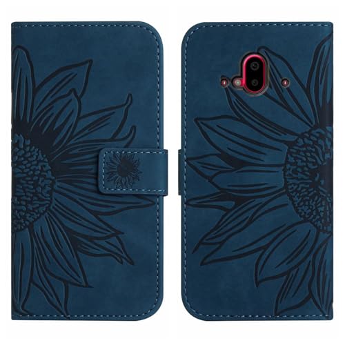 Rfvzubemok Compatible with Fujitsu Arrows F-52B Cover,Compatible with Fujitsu Arrows F-52B Flip Kickstand Card Slots Magnetic Closure Phone Case Blue