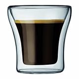 CoastLine Double Wall Insulated Glass Espresso & Shot Glass Set | Pair of Illusion Floating Liquid Drinkware for Coffee or Alcohol | Hand Blown for Hot or Cold Beverages