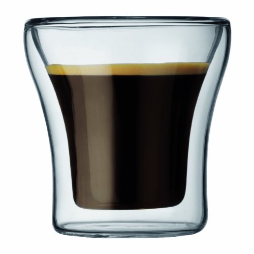 CoastLine Double Wall Insulated Glass Espresso & Shot Glass Set | Pair of Illusion Floating Liquid Drinkware for Coffee or Alcohol | Hand Blown for Hot or Cold Beverages