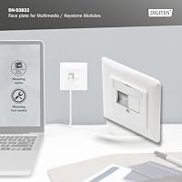 DIGITUS 1x Anschlussdose 2 Port – Auslass Gerade – Für Multimedia Keystone-Module + 2x Keystone-Kupplung HDMI 2.0 – Weiß – Ansicht 4
