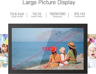 UCMDA Cornice Digitale WiFi da 15,6 pollici, Full HD Touch Screen Smart Digital Photo Frame con 32 GB di Memoria, Rotazione Automatica,Facile Installazione per Condividere Foto e Video Tramite Frameo