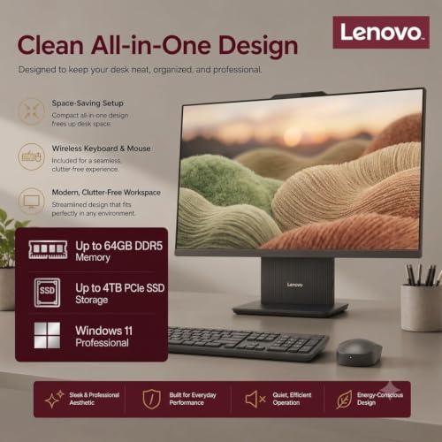 Image of Lenovo IdeaCentre AIO 27 All-in-One Desktop Computer Business Home Office