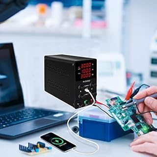 RUZIZAO Alimentatore da Banco 30V 10A Alimentatore da Laboratorio DC Regolabile Stabilizzato Display LED a 4 Cifre Porta USB 5V/2A