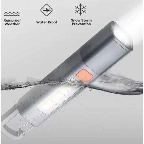 Image of LED Flashlight Rechargeable Hand Torch With Telescopic Zoom And Carabiner