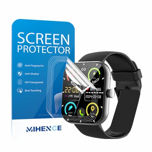 Mihence 071000324 Screen Protector Compatible For Zakotu/Jugeman 1.96'' Smart Watch Y66, Hd Full Coverage Tpu Protective Film For Y66 1.96"" Smartwatch  cover