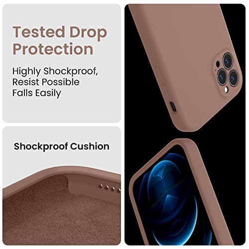 Cordking Iphone 11 Pro Max Case, Silicone [Square Edges] & [Camera Protecion] Upgraded Phone Case With Soft Anti-Scratch Microfiber Lining, 6.5 Inch, Light Brown #TOP4