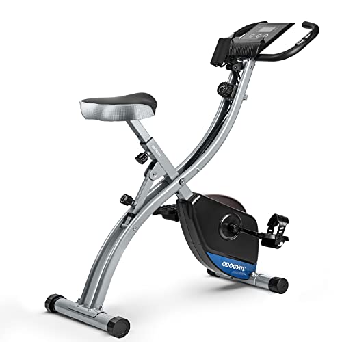 FOXSPORT Heimtrainer,Faltbares Fitnessfahrrad Klappbar,Magnetisches Heimtrainer mit LCD-Display und Herzfrequenzsensor,X Bike 8Widerstandsstufen für Zuhause Cover