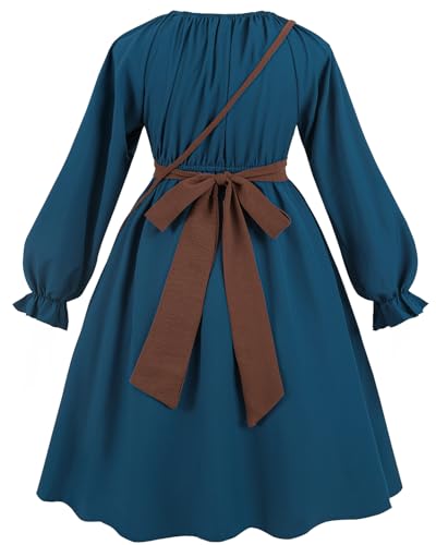 Disfraz Colonial para Niñas Talla Large Azul miniatura 3