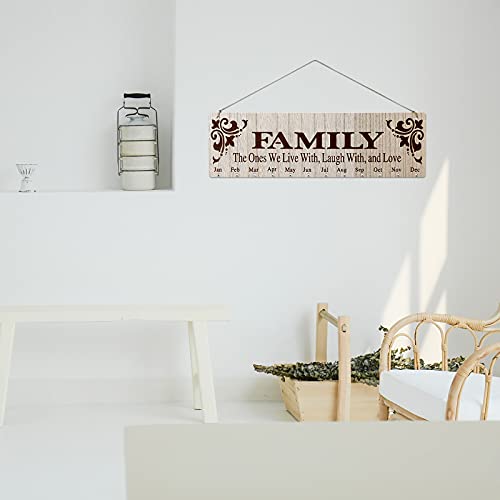 Family Birthday Board Wall Hanging-Family Birthday Calendar With Tags,Gifts For Mother Grandma Mother Parents,Wooden Family Calendar Birthday Reminder Calendar As Birthday Gifts And Home Décor #TOP6