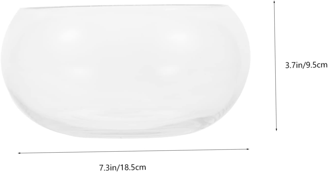 2pcs Simple Glass Garden Bowl Reptile Plant Terrarium for Desktop Decor Green