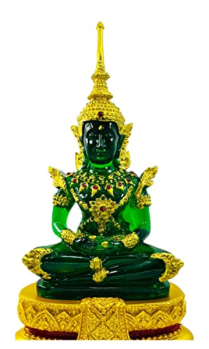 Buddho Emerald Buddha Statue Summer Meditating Seated 11" H. Thai Buddha Statue Room Decor Home Decor Buddha Statue For Home Small Gift Office Gift Sculpture Figurines #TOP1