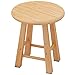HLLING Runden Holz Tritthocker Robust Duschhocker Mit Rutschfesten Füßen Badehocker, Tür Schuhwechselhocker,Für Badezimmer, Wäschekammer, Garten (Color : Wood Color, Size : 30x50cm)
