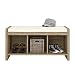 Ameriwood Home Penelope Entryway Storage Bench with Cushion, Weathered Oak