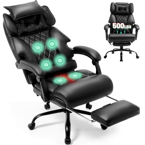Massage Office Chair with Foot Rest,6 Points Vibration &...