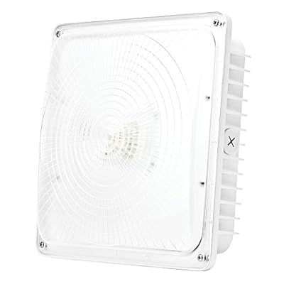 PARMIDA LED Canopy Light, 45W, 0-10V Dimmable,110-277VAC, IP65 Waterproof, ETL-Listed, 5000K (Day Light), 9.6" x 9.6", Gas Station, Street, Area & Outdoor Lighting, White