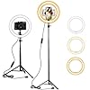 Ring Light 10″ with 59″ Extendable Tripod Stand & Phone Holder for YouTube Video, Dimmable Led Ring Light for Camera, Video, Makeup, Selfie Photography Compatible with iPhone Android