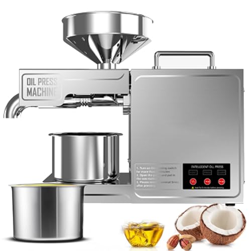 Máquina de prensado de aceite, exprimidor automático de aceite de Cacahuetes, máquina de prensado de aceite comercial, extractor de semillas de nueces eléctrico comercial de acero inoxidable