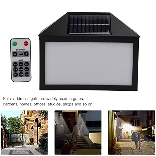 Numéro de maison solaire télécommandé avec éclairage LED multicolore - 5