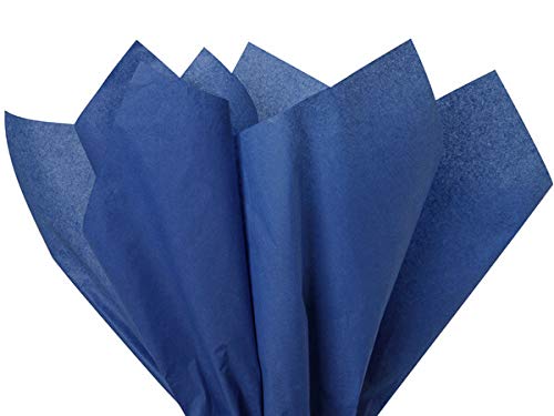 Dark Blue Tissue Paper Squares, Bulk 24 Sheets, Premium Gift Wrap and Art Supplies for Birthdays, Holidays, or Presents by Feronia packaging, Large 20 Inch x 26 Inch