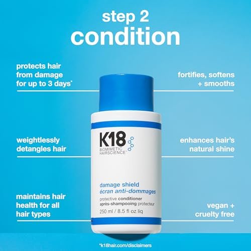 K18 Damage Shield Wash Care Set | Full-Size Color-Safe Protective Shampoo + Conditioner Reduces Frizz And Tangles, Maintains Hair Health, Protects From Damage - 4
