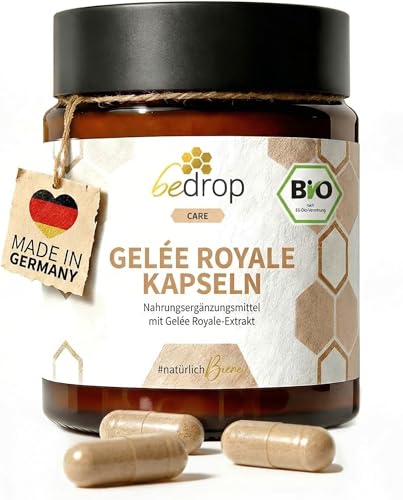 bedrop Gelée Royale Kapseln Bio Qualität 60 Kapseln - 1 Kapsel = 980 mg pures Gelee Royal, 10-HDA...