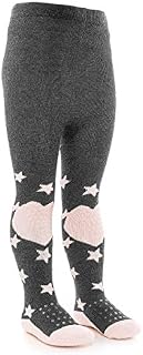 LaLoona Baby Crawling Tights - Baby Tights with ABS Anti-Slip Sole and Knees - Stars Pink (74/80 (6-12 Months))