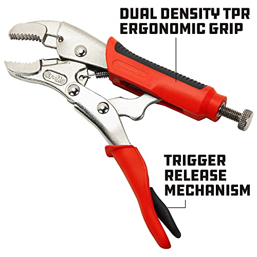 Powerbuilt 5-Inch Curved Jaw Locking Pliers, Double Injection TPR Soft-Grip Handles, Premium Chrome-Moly made, Ideal for Welding or Assembly - 645014 - Thumbnail 3