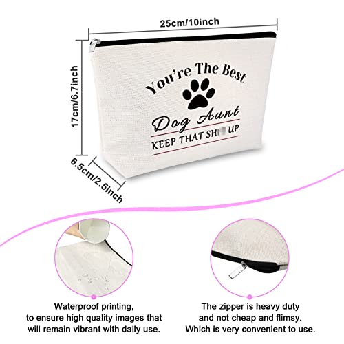 Dog Aunt Gift Dog Lovers Gift Makeup Bag Pet Owner Rescue Gift Best Dog Aunt Ever Cosmetic Bag Funny Birthday Gift For Dog Auntie Thank You Gift Ideas Christmas Mothers Day Gift Travel Cosmetic Pouch #TOP1