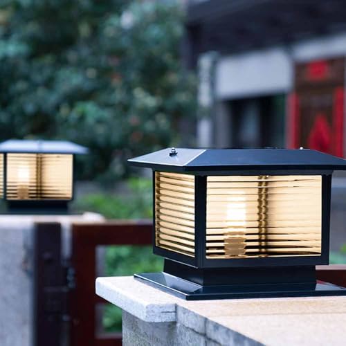 Luces de poste solar impermeables IP65 con diseño retro para jardín 3