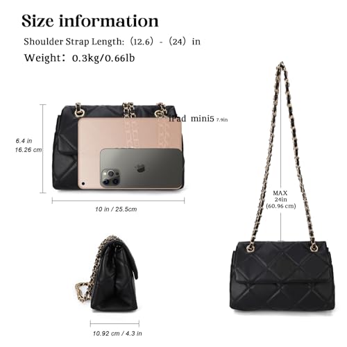 Image of Gladdon Quilted Crossbody Purses for Women Small Ladies Shoulder Bags with Chain Trendy Clutch Purse Cute Designer Bag