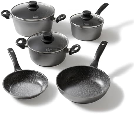 Kitchen Granit Kochtopf Set 12-teilig - Antihaftbeschichtet Für Induktion