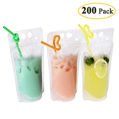 200 bolsas plásticas transparentes con pitillos, 5.2x9.1 in miniatura 2