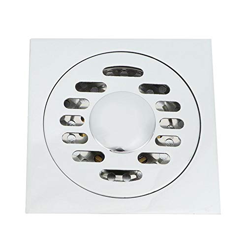 Yosooo Shower Drain,Quality Floor Drain Copper Square Bathroom Cover Odor-Resistant Shower Waste Strainer With Removable Strainer Cover,Chrome Finish,Anti-Clogging Design #TOP5