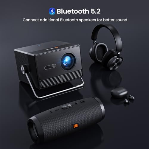 2000 ANSI Official Licensed Google TV Outdoor Projector 4K Full HD, Smart Projector with Wifi and Bluetooth, Auto Focus, Dolby Sound,Built-in Apps,HAPPRUN Indoor Home Theater for Phone/TV Stick/PC/PS5 by HAPPRUN - Image 7