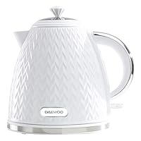 Daewoo Argyle Collection, 1.7L, Electric Kettle With Removable Lid and Filter For An Easy Clean, Auto Shut Off And Power Indicator For Safety, White