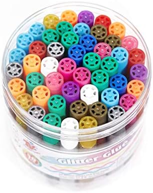 TBC Glitter Glue Pens for Kids Washable Art Crafting Supplier 50 x 10ml Assorted Metallic Colours for Children Students Girls Boys Scrapbooking Album Card Making School Decoration