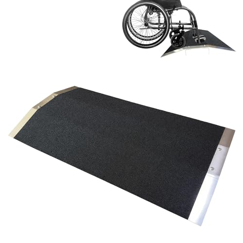 Wheelchair Ramp, 70L x 40W x 5H CM Threshold Ramp for Doorways, 300KG Loading Capacity Aluminum Alloy Ramps with Non-Slip Surface and Detachable Supports for Mobility Scooters