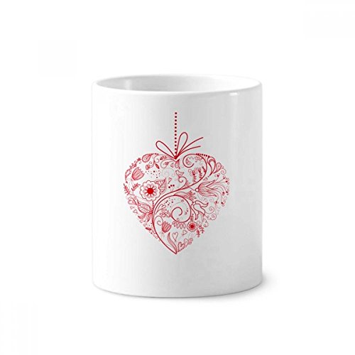 Porte-tasse céramique blanche motif fleurs rouges et finitions soignées