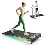 UREVO Walking Pad with Incline, Under Desk Treadmill for Home, Compact Walking Machine with Wheeled, Remote Control and LED Display, 1-6 km/h, 9% Manual Incline