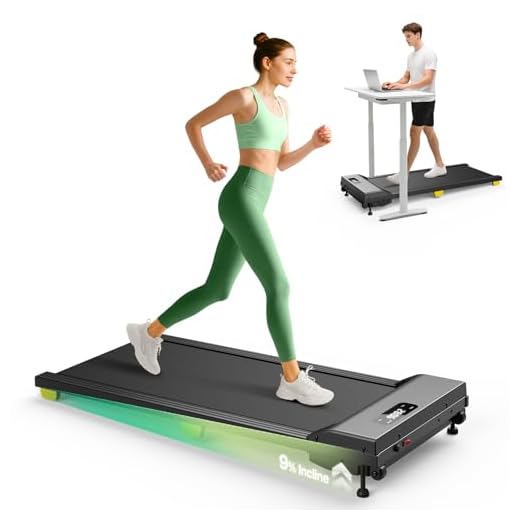 UREVO Walking Pad mit 9% Steigung, leises Laufband Schreibtisch