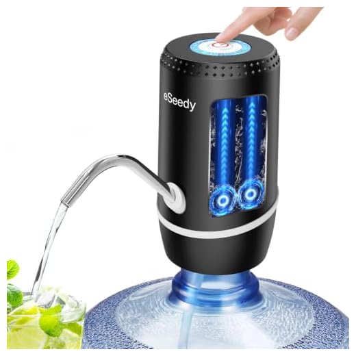 Water Pump for 5 Gallon Bottle, USB Charging Automatic Water Dispenser with Rechargeable Battery, Portable Electric Drinking Water Jug Pump for Home, Kitchen, Living Room, Office, Camping - Black