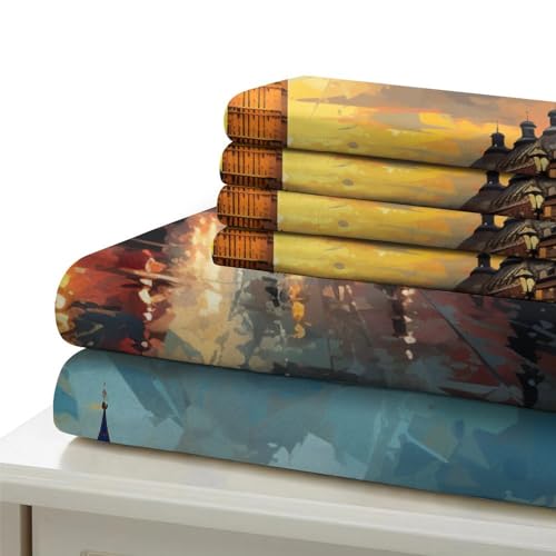 Housse de couette microfibre Londres 3D sans repassage avec zip invisible