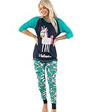 I Believe Unicorn Blue Women's Legging Pajama Set by LazyOne Unicorn Gifts Animal Pajama Sets for Women Unicorn Pj Set Large