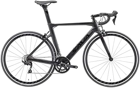 SAVADECK Carbon Fiber Road Bike, Carbon Fiber Frame 700C Racing Bicycle with Sora 18 Speed Groupset Ultra-Light Bicycle for Men or Women (Black Grey, 56cm)