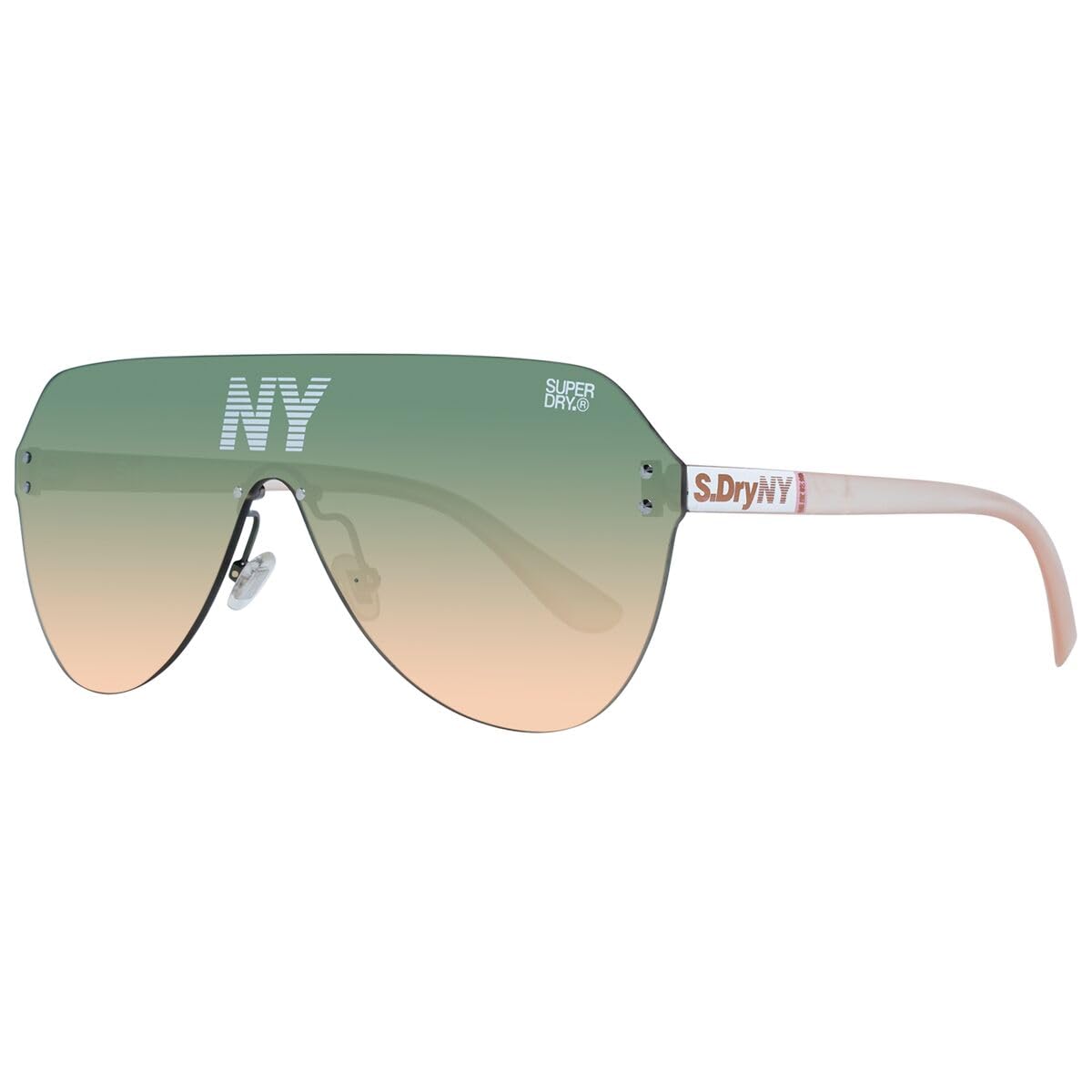 Superdry Sunglasses Monovector 150 Fluro Orange Crystal Green Peach Fade